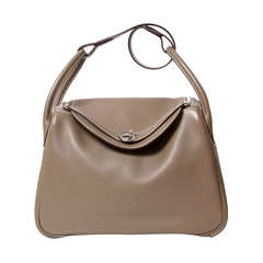 Hermes Lindy Taupe Grey Veau Swift Leather
