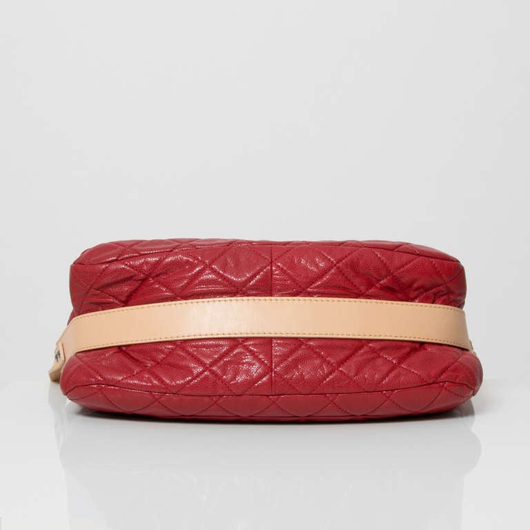 Women's Chanel Red Caviar Leather Flap Messenger Bag