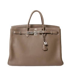 Hermès Birkin Bag 40cm Togo Etoupe Grey PHW