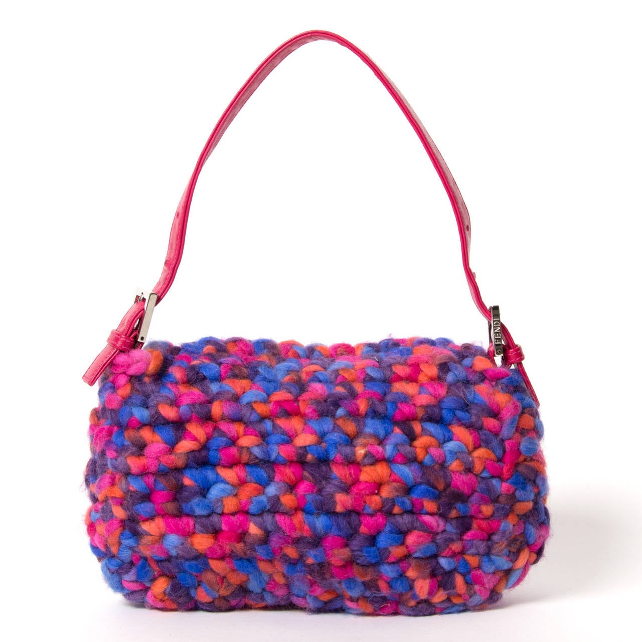 Fendi Baguette Wool Multicolor Woven Bag at 1stDibs | fendi woven bag