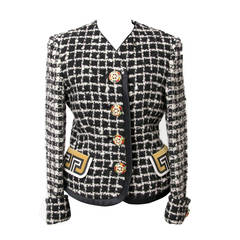 Versace Checkered Tweed Short Jacket