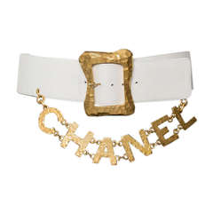 Chanel White Charm Waist Belt