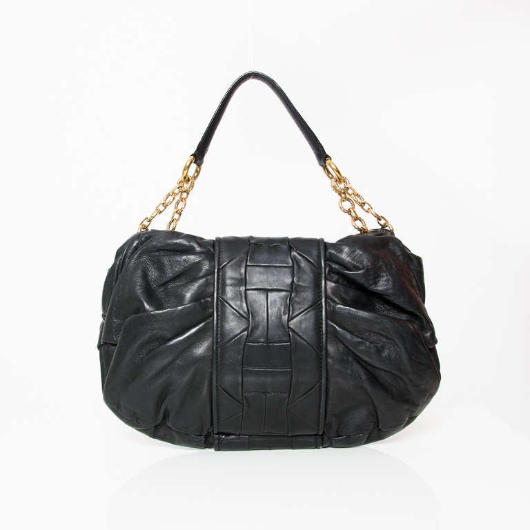 Roberto Cavalli Black Leather Shoulder Bag In Excellent Condition In Antwerp, BE
