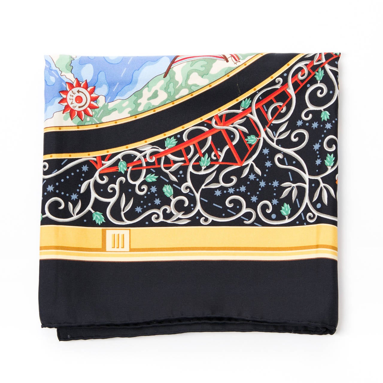 This authentic Hermès Silk Worldmap Scarf is made out of 100% silk and features a bright graphic design of a worldmap. This is a perfect scarf to be worn in different stylish ways.