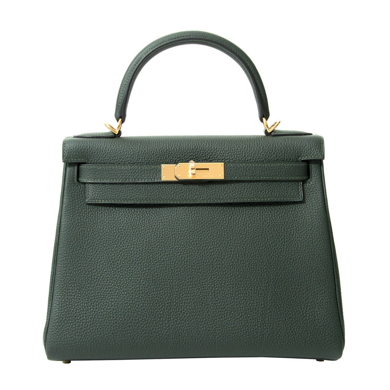 BRAND NEW Hermès Kelly Bag 28 Togo Vert Fonce GHW With Shoulder Strap