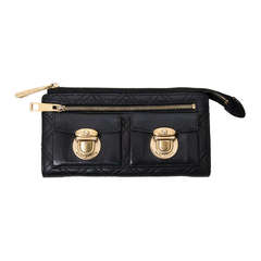 Marc Jacobs Quilted Black & Gold Wallet or Clutch