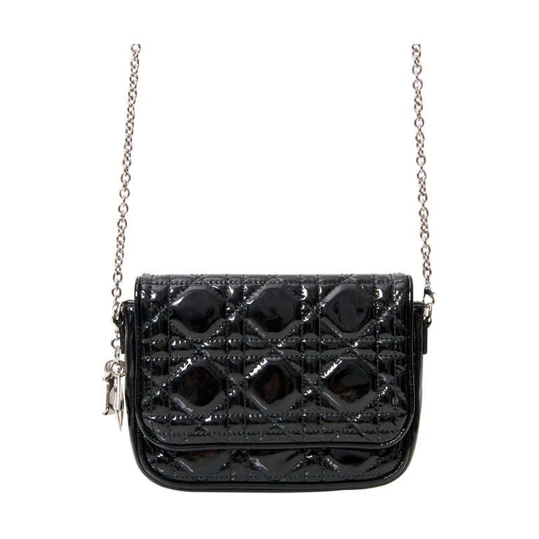 Dior Lady Dior Patent Black Pochette Clutch at 1stDibs lady dior pochette pochette lady dior
