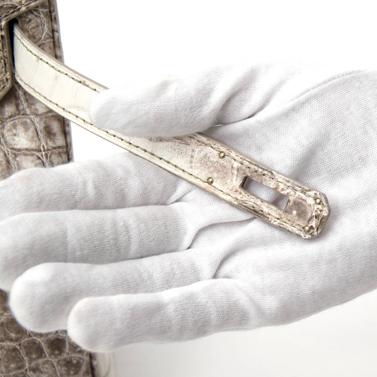 Hermès - Sac Birkin Crocodile Niloticus Himalaya - Sac à main blanc PHW 30 1