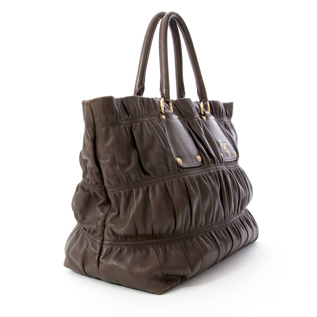 Prada Brown Gaufre Bag at 1stdibs  