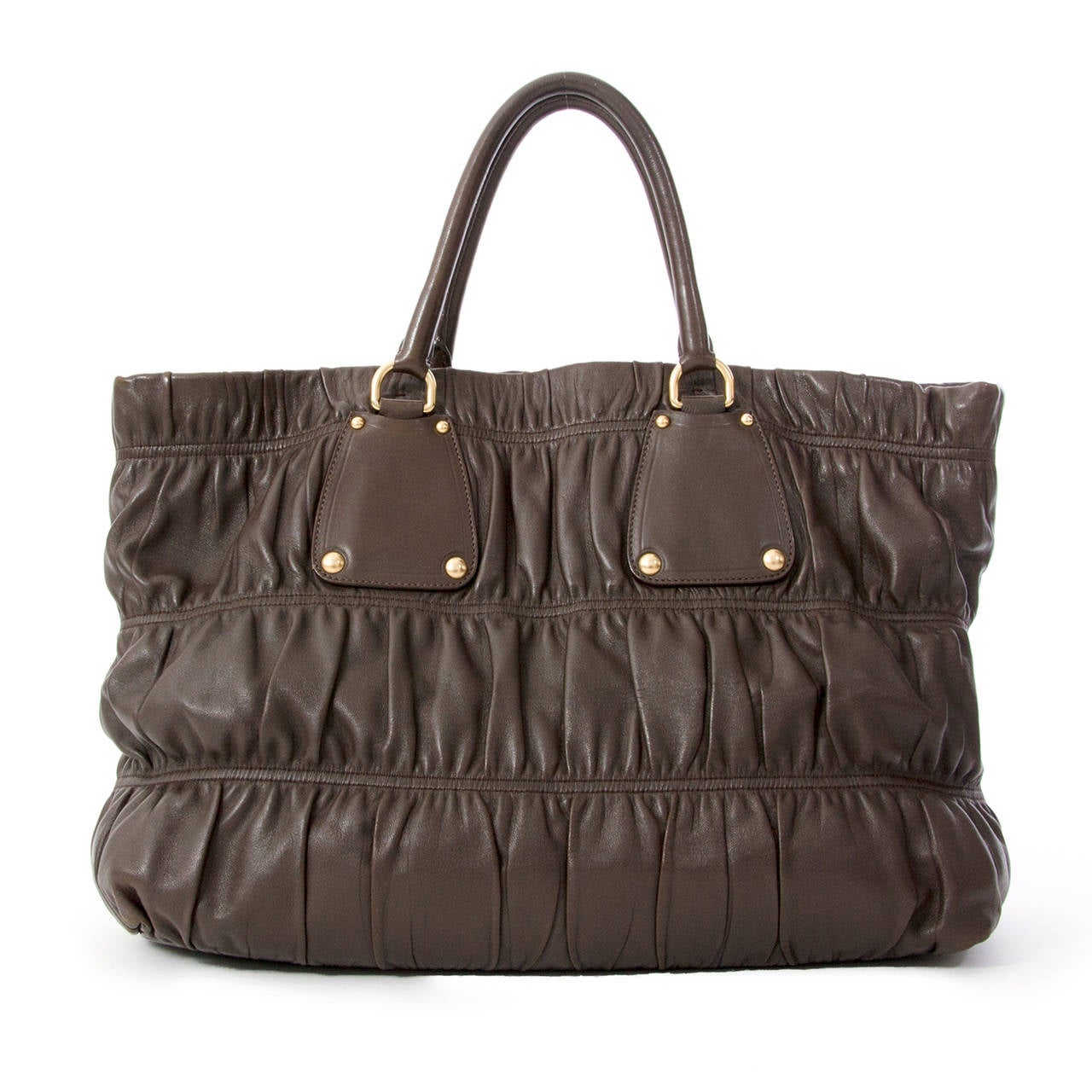 Prada Brown Gaufre Bag In Good Condition In Antwerp, BE