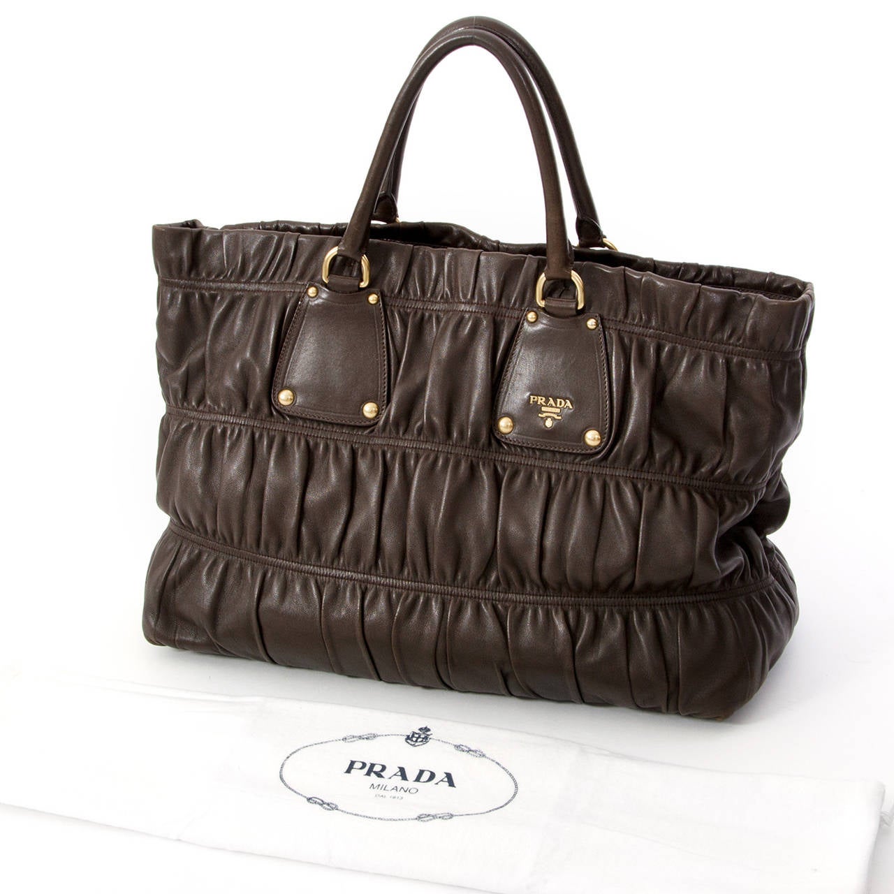 Prada Brown Gaufre Bag at 1stdibs  