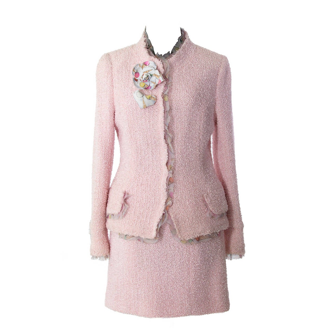 Chanel Pink Two-Piece Skirt Suit