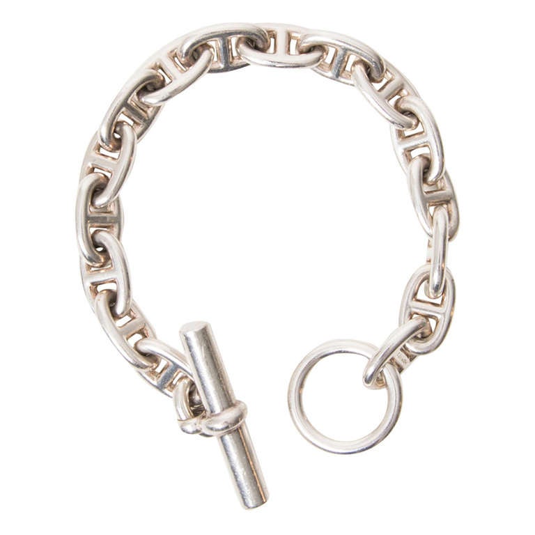 Hermès Silver Chaine d'Ancre Bracelet at 1stDibs