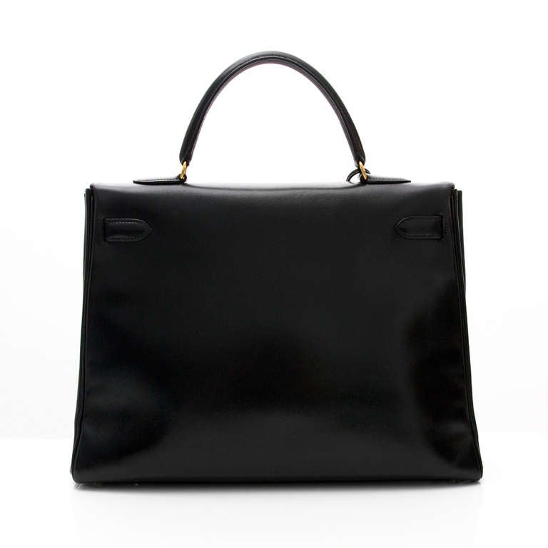 Hermès Black Boxcalf Kelly Bag GHW 6