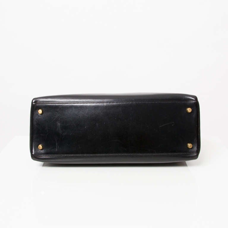 Hermès Black Boxcalf Kelly Bag GHW 5