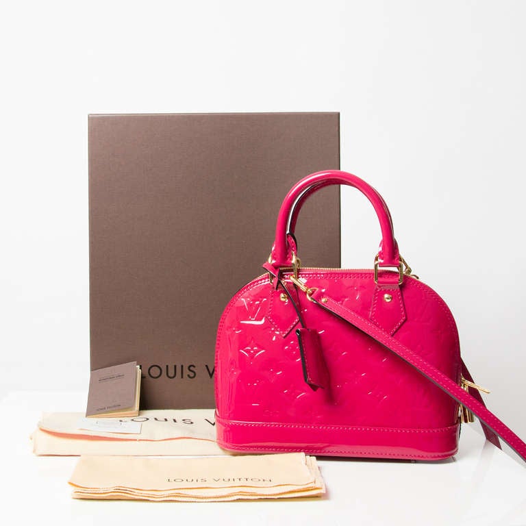 Louis Vuitton Monogram Vernis Alma BB Rose Indien at 1stDibs