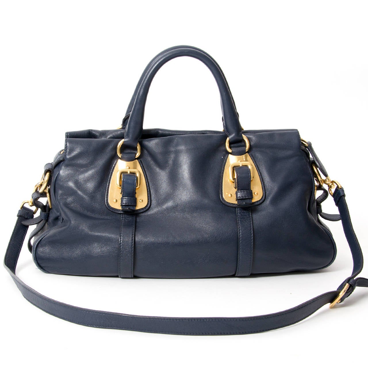 Prada Astral Blue Saffiano Leather Odette Top Handle Cross-body Bag at  1stDibs
