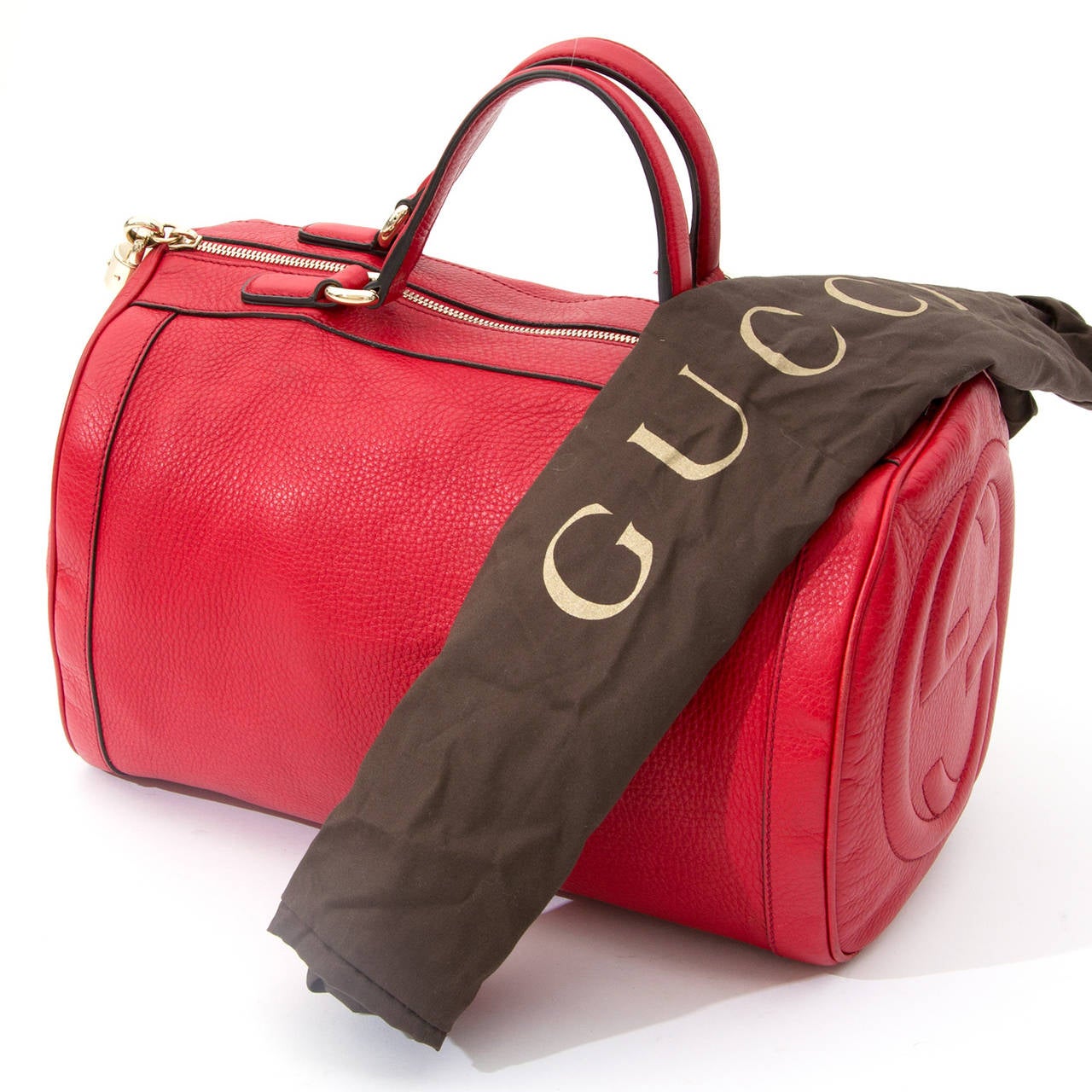 Gucci Red Boston Shoulder Bag at 1stdibs