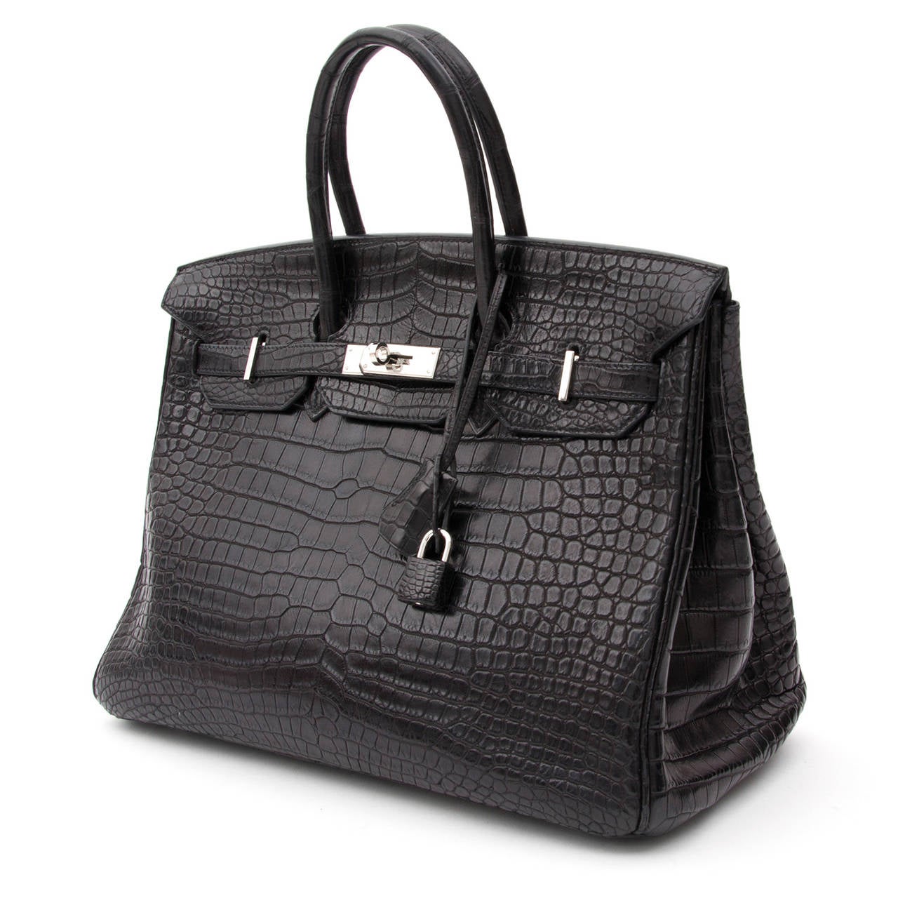 Hermès Birkin 35 Black Porosus Crocodile Bag GHW