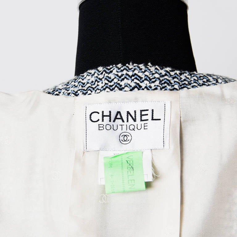 Women's Chanel Yellow & Blue Tweed Jacket