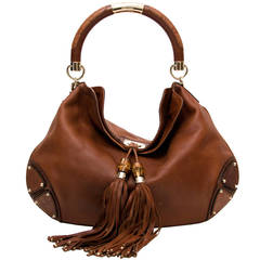 Gucci Brown Leather Babouska Indy Top Handle Bag