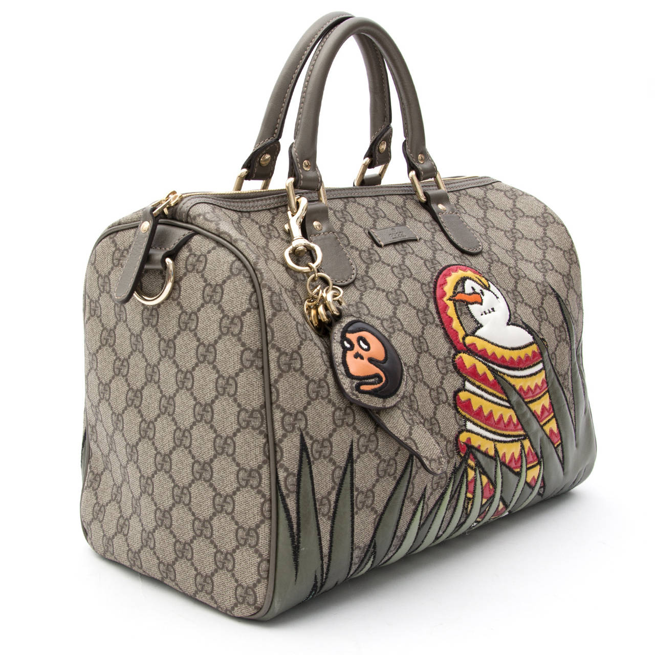 Gucci Unicef Snowman In Africa Medium Joy Boston Bag at 1stdibs