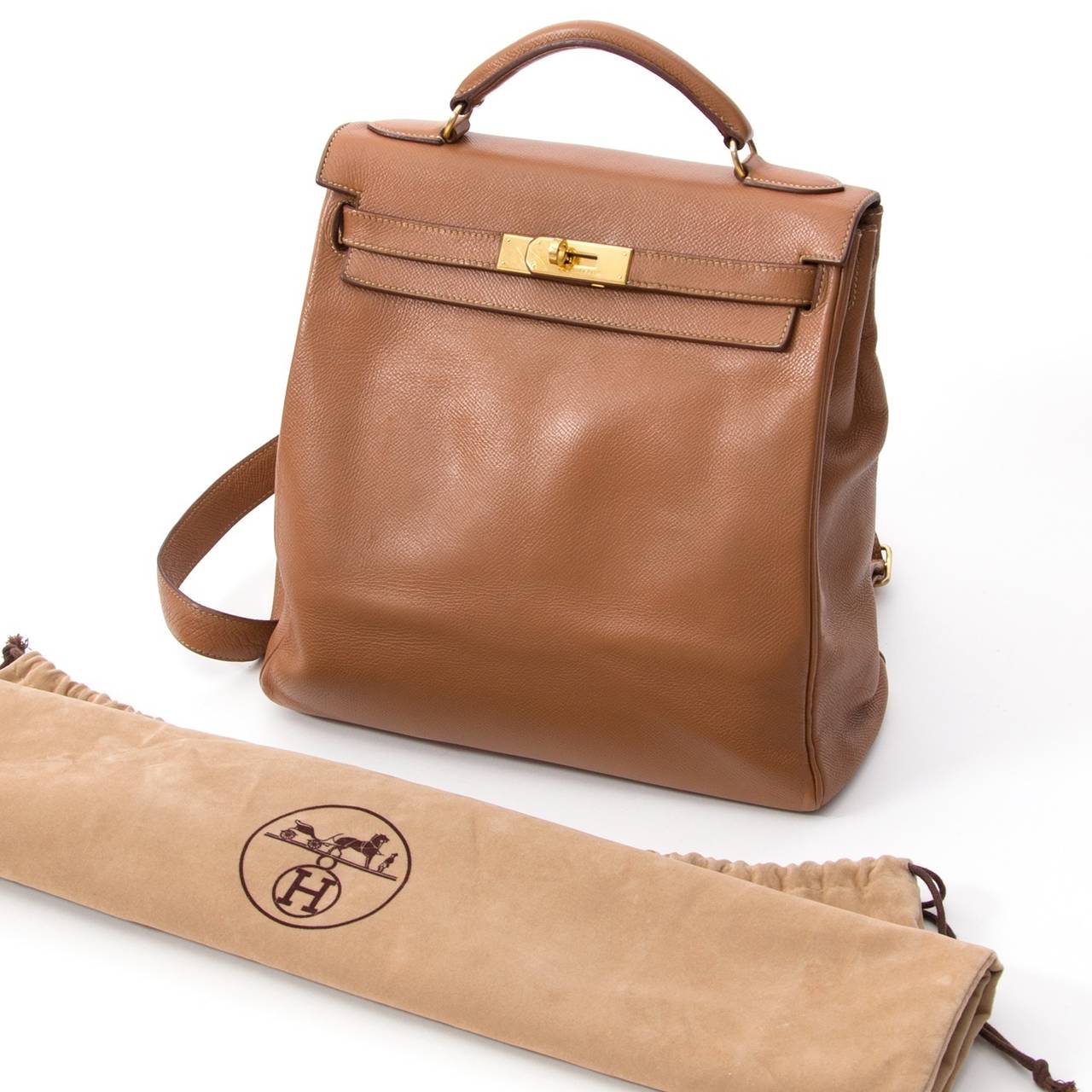 Hermès Kelly Brown Ado Backpack In Good Condition In Antwerp, BE