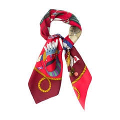 Hermès Carré Scarf Les Folies Du Ciel Red