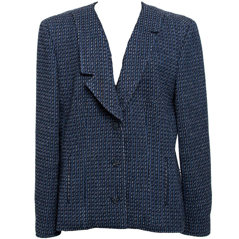 Chanel Blue Tweed Blazer