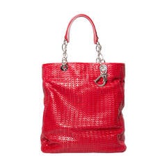 Dior Red Soft Woven Tote