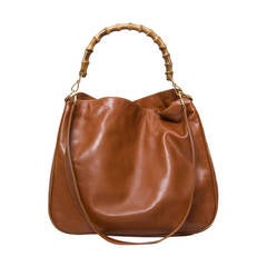 Gucci Cognac Miss GG Leather Handle Hobo Bag