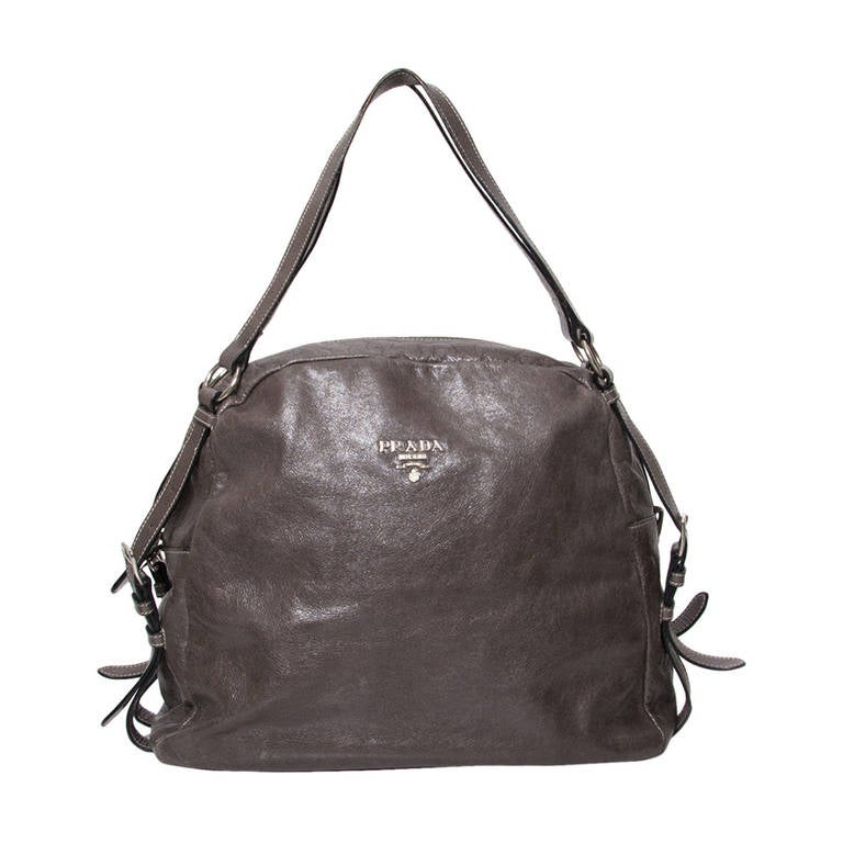 prada anthracite leather bag  