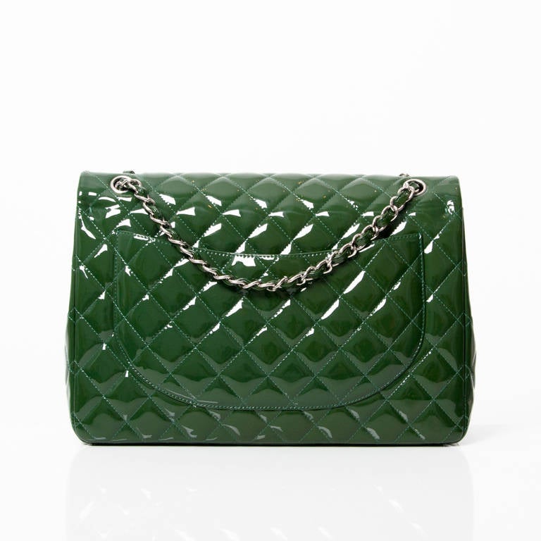green patent leather chanel bag