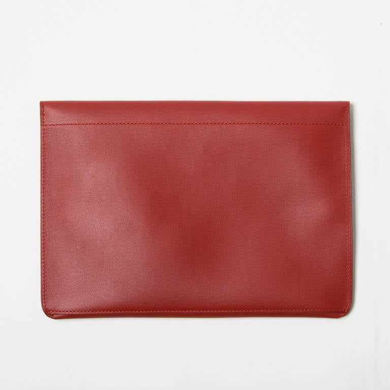 Delvaux Red Enveloppe clutch.