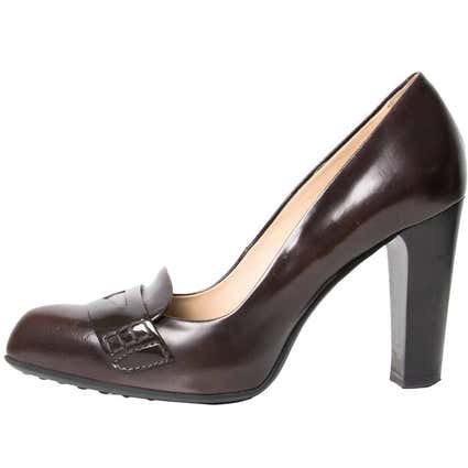 Tod's Loafer Style Dark Brown Pumps at 1stDibs | chocolate brown pumps ...