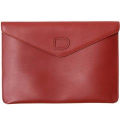 Delvaux Red Envelope Clutch