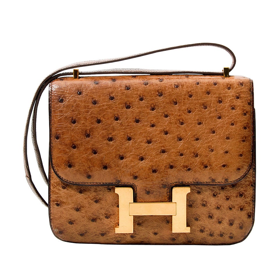 Sold at Auction: AUTHENTIC HERMES CONSTANCE OSTRICH LEATHER