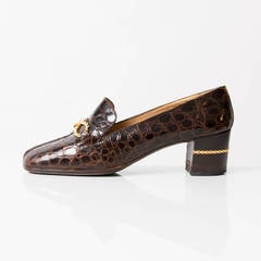 Céline Brown Croc Loafer 39