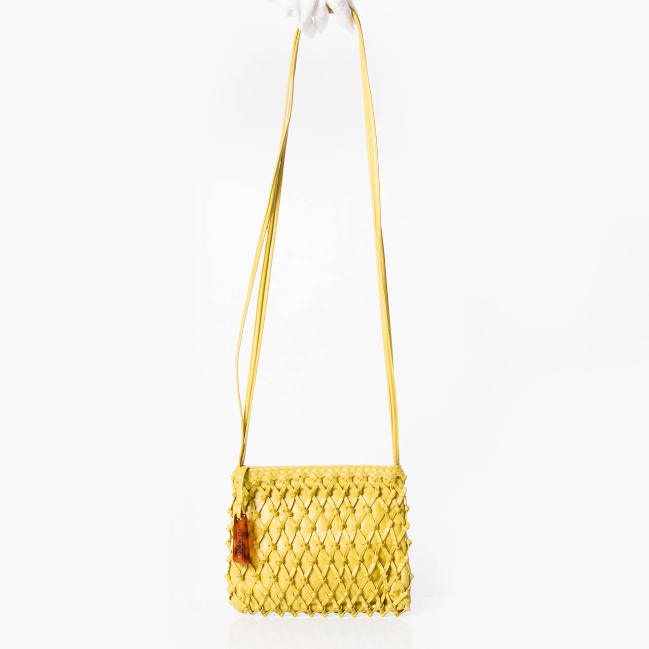 Women's Chanel Woven Ochre Shoulder Bag