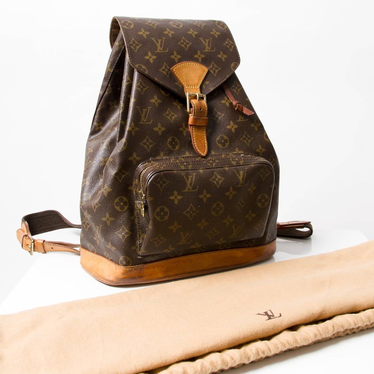 Louis Vuitton Vintage Brown Monogram Canvas Backpack MM In Fair Condition In Antwerp, BE