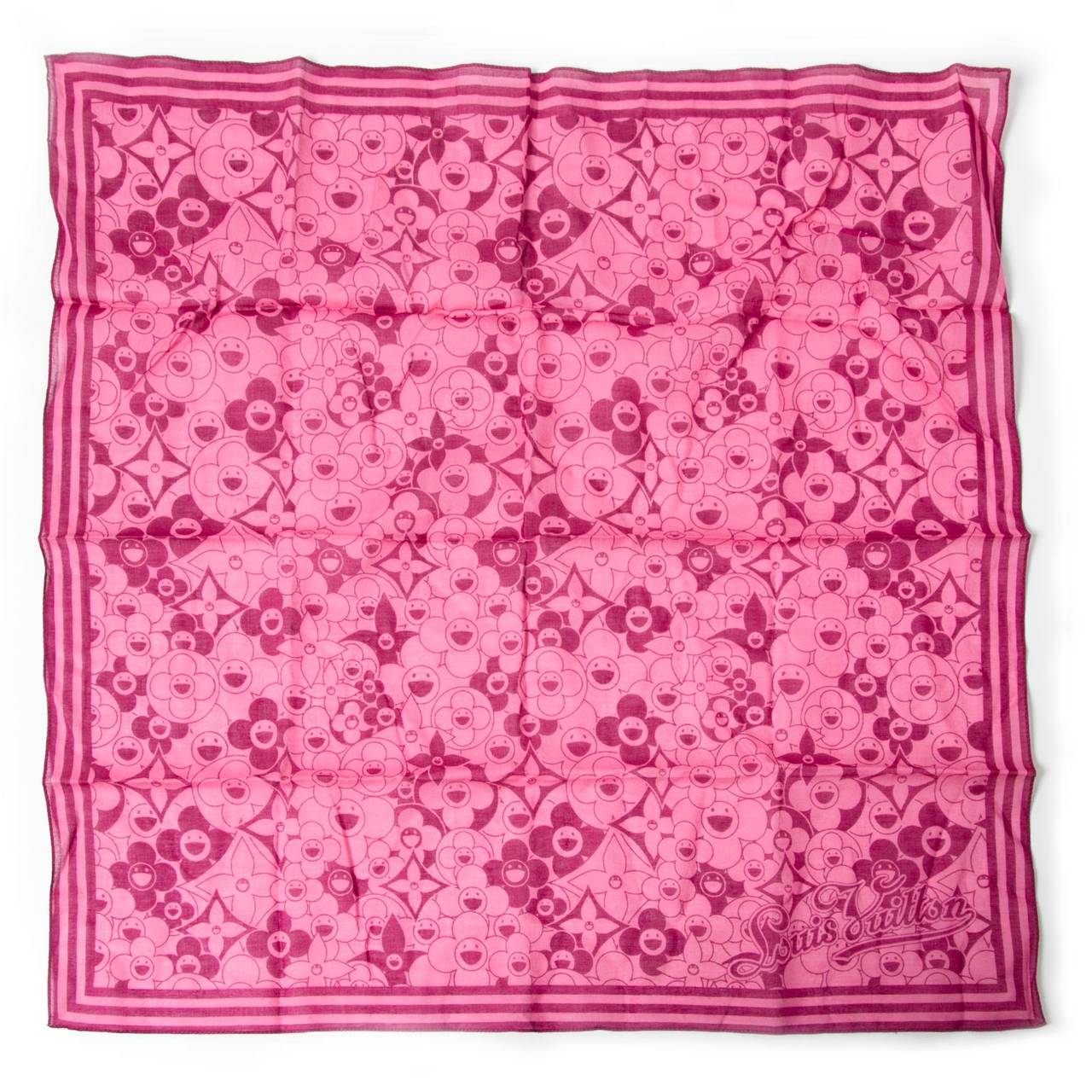 Louis Vuitton Takashi Murakami Pink Scarf at 1stdibs