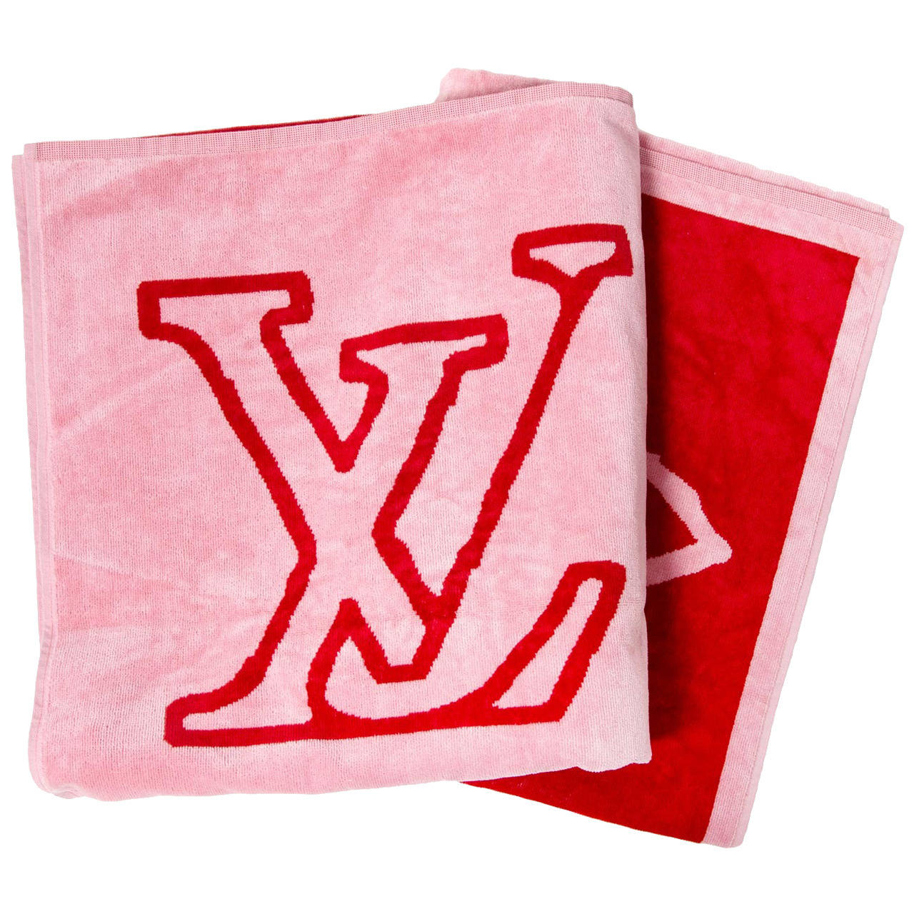 Louis Vuitton Red Pink Monogram Beach Towel at 1stdibs