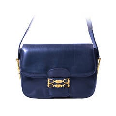 Celine Dark Blue Carriage Buckle Bag