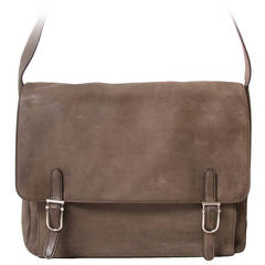 Delvaux Nubuck "Student" Shoulder Bag