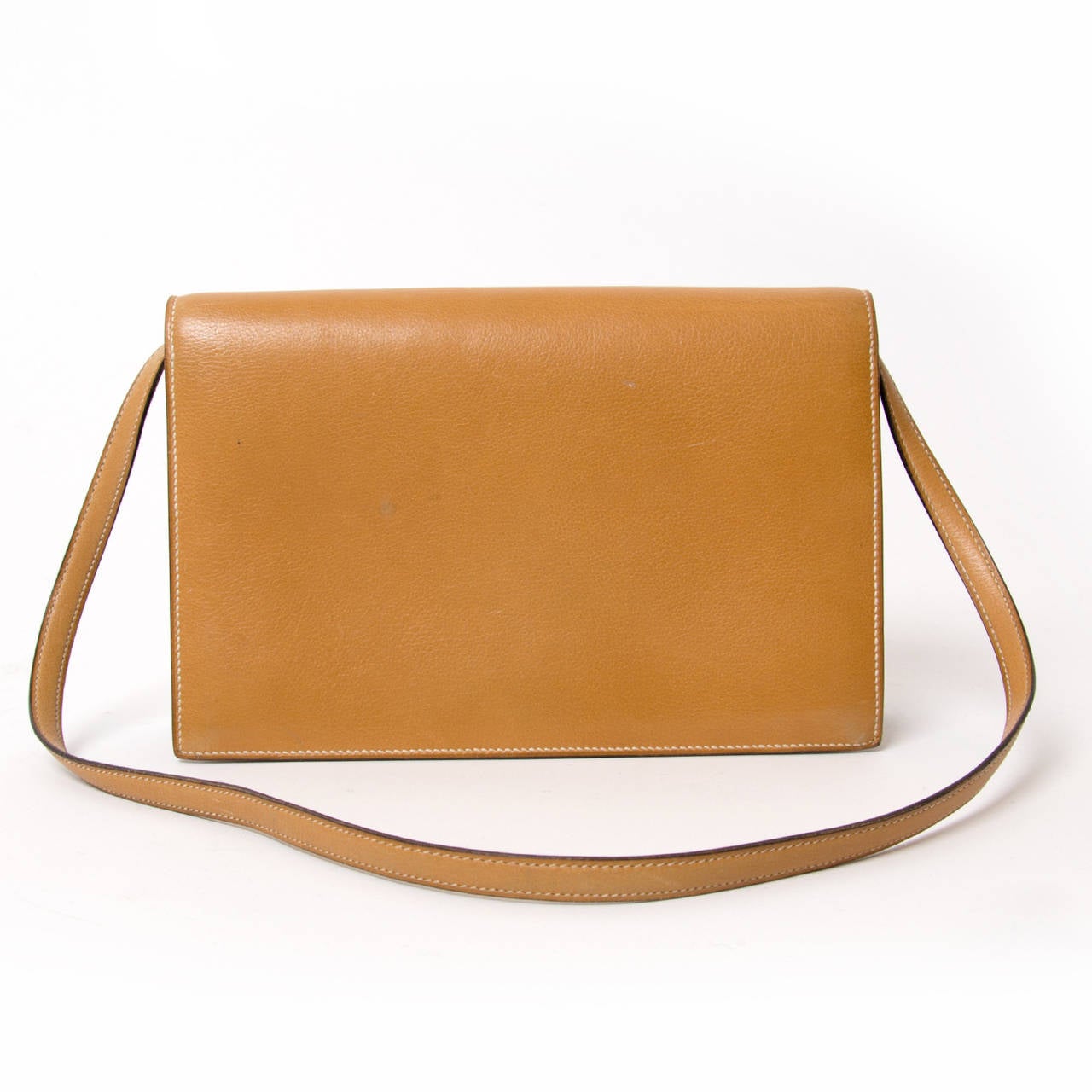 Orange Hermes Leather 'Annie' clutch/Shoulder Bag