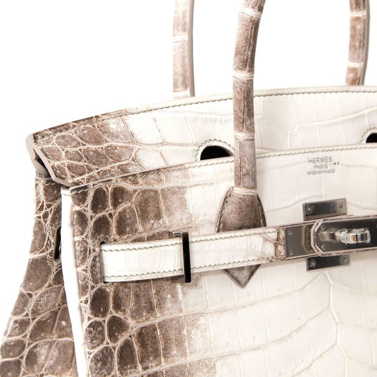 Hermès Birkin 35 Matte Himalayan Niloticus Crocodile 18K White Gold Ha