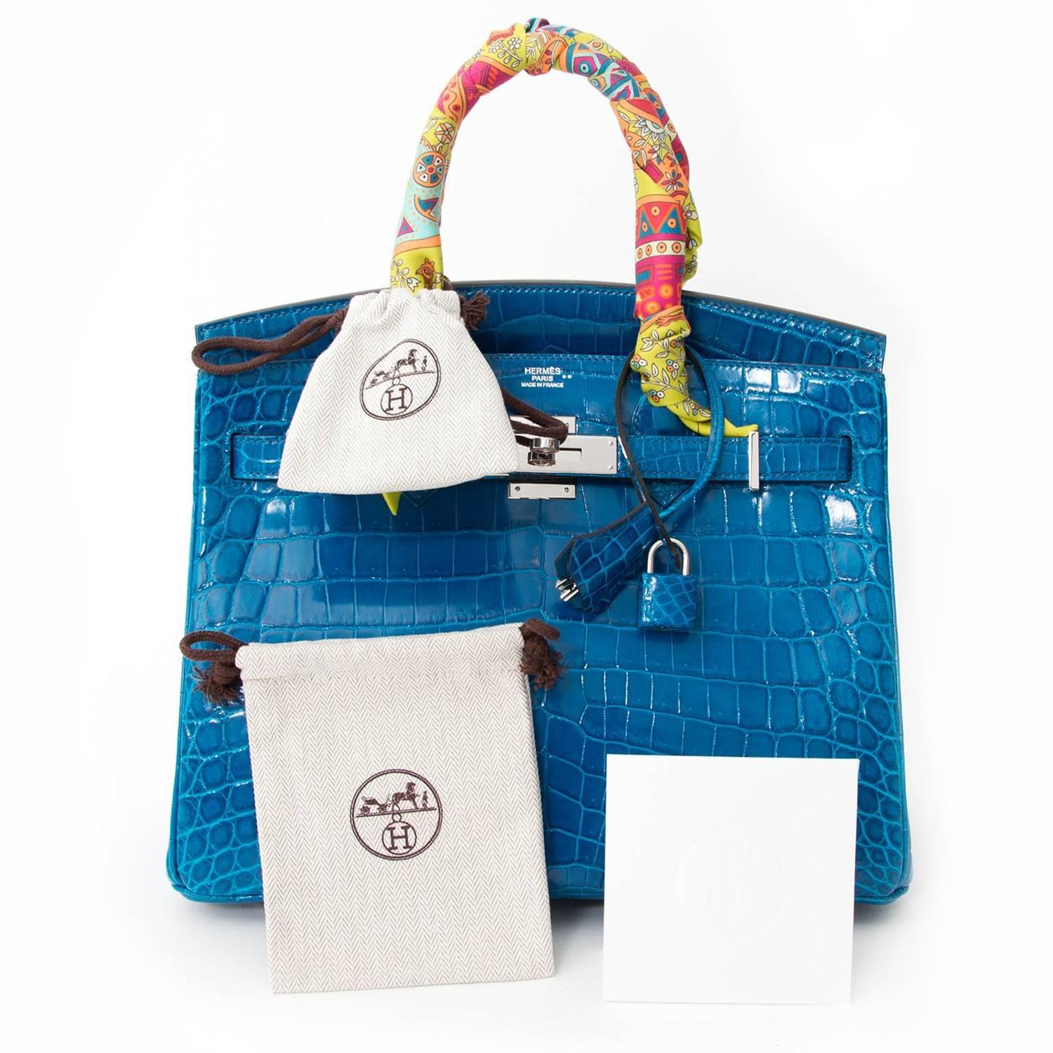 Hermès Birkin 30 Blue Izmir Crocodile Niloticus PHW For ...