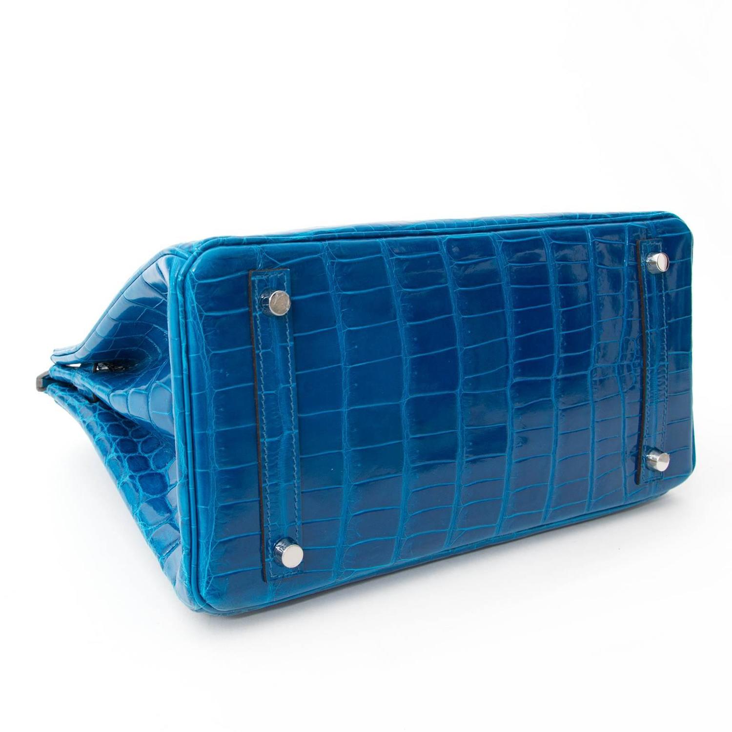 Hermès Birkin 30 Blue Izmir Crocodile Niloticus PHW For ...