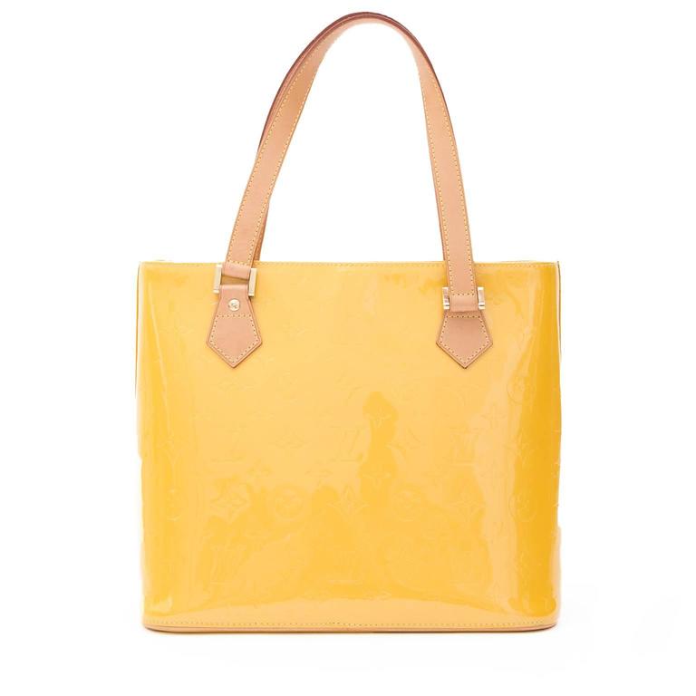 Louis Vuitton Houston Yellow Monogram Vernis Tote at 1stDibs