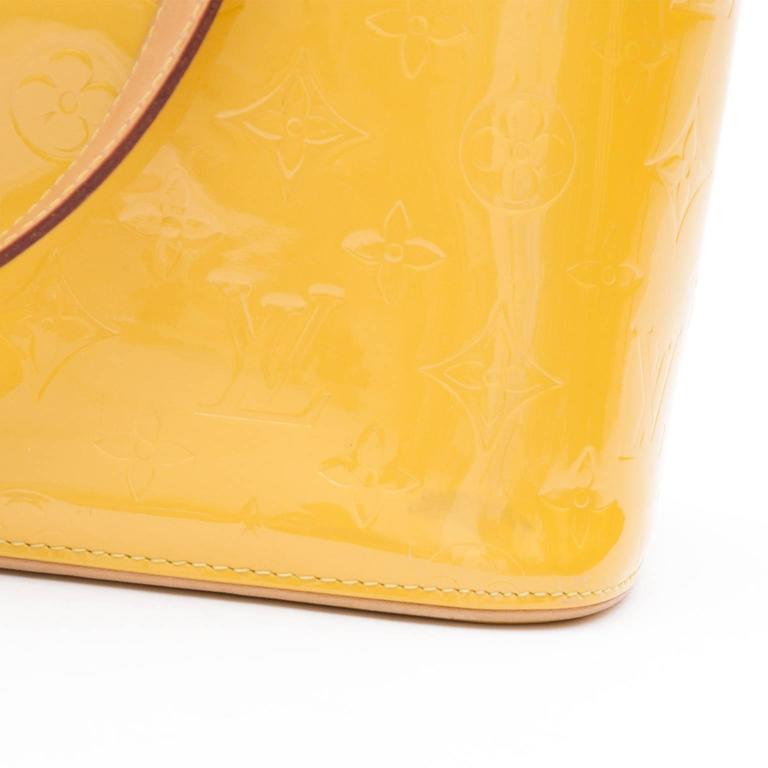 Pre-Owned Louis Vuitton LOUIS VUITTON Monogram Vernis Houston Tote Bag  M91055 Lime Yellow (Good) 